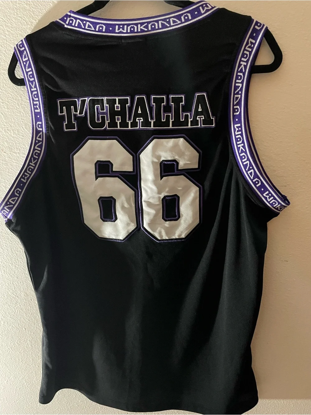 Marvel Black and Purple Wakanda Forever Jersey - Number 66